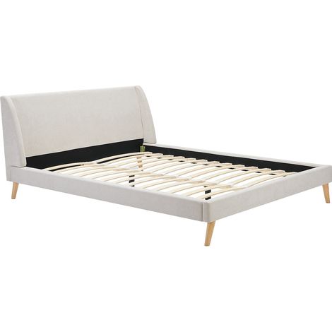 Lit scandinave 160 x 200 cm - Tissu - Beige - BENEDICTE (1/4)