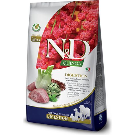 Comida para perros  farmina  quinoa digestiÓn adulto med max cordero 7kg
