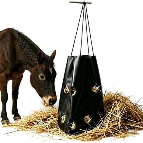 Filet a Foin Cheval, Filets à Foin, Sac d'alimentation, Filet à foin pour chevaux, Filet a Foin, Filet à Foin pour Chevaux, Sac à foin et robust Kontrollierte Heuaufnahme, für Stall und Weide 69x40cm (1/5)