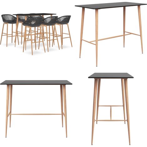 vidaXL 7-tlg. Bar-Set Schwarz und Grau (1/5)