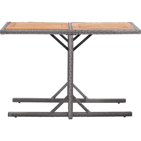 Table de jardin Table d'appoint, Table de Balcon, Anthracite Résine tressée et bois d'acacia OIB2181E (1/5)
