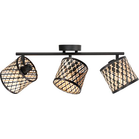 Mexlite - spot - Bambus - naturel noir - bambou métal - spot en