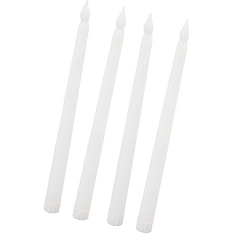 Lot de 4 bougies LED blanches, sans fumée ni flamme, sûres et écologiques, à lumière chaude. (1/5)