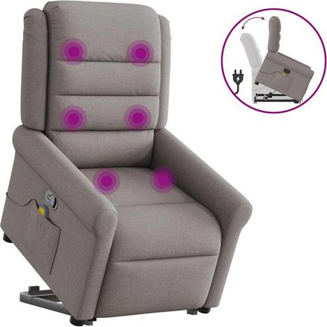 fauteuil de massage inclinable en tissu brun grisâtre (1/5)