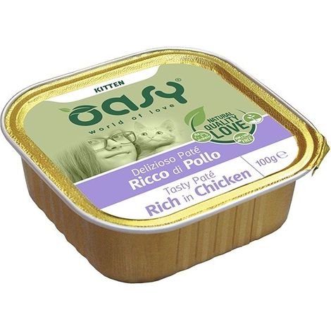 Oasy Cat Delizioso Patè Kitten Pollo - Oasy Cat Delizioso Patè Kitten Pollo - Vaschetta Da 100 Gr (1/5)