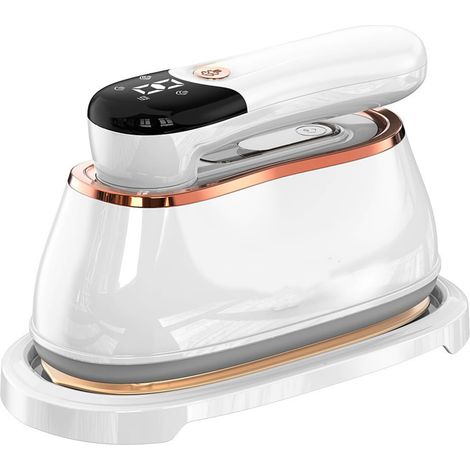 Macchina da stiro portatile 2 in 1, ferro da stiro a vapore portatile per vestiti, riscaldamento rapido da 1200 W + 20 secondi, rotazione di 180°, display LCD per la modalità di stiratura