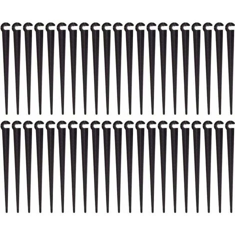 Piquets de Support de Tuyau d'irrigation Support Piquet de Tube Irrigation Goutte à Goutte Plastique Outil de Jardinage,Paquet de 100（Taille d'ouverture 1/4 pouce）