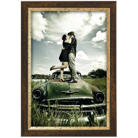 Cornice Portafoto COLBERT 25 mm 25x35 cm Arte Povera in Legno Noce/Oro