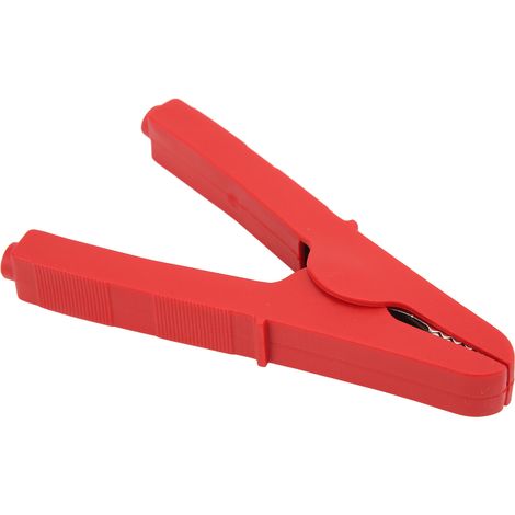 Pince crocodile isolée J.60053, multi-usage, 125 mm, tout cuivre, isolation de sécurité, fil de test d'alimentation, rouge (1/5)