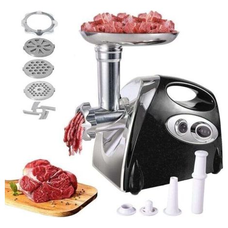 Debuns – Hachoir à viande électrique 2800W – 3 disques perforés pour viande et légumes – Acier inoxydable – Usage professionnel