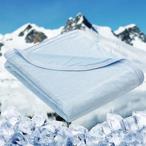 Kühlende Decke für Menschen, die nachts schwitzen: Dünne, leichte, atmungsaktive und weiche, doppelseitige Kühldecke für den Sommer, lindert nächtliches Schwitzen.