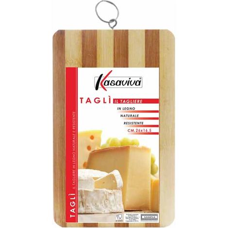 Tagliere In Legno Naturale Resistente Per Alimenti Cucina Casa 26x16,5 Kasaviva
