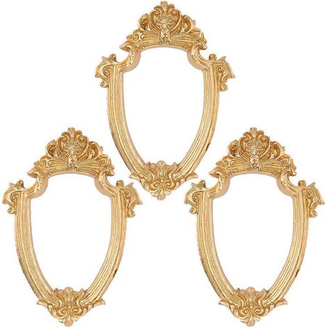 Lot de 3 cadres photo vintage en résine, cadres pour photographie antique, présentoirs à bijoux-11.5X8.5CM-Golden (1/4)