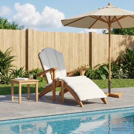 vidaXL Sedia Adirondack da Giardino con Poggiapiedi Naturale (1/5)