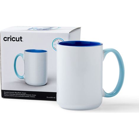 Cricut Vuota in Ceramica Smussata, 1 Tazza di Sublimazione a Inchiostro Infusibile, per l'Uso con Tutte le Macchine da Taglio, Oceano, 425 ml (15 oz), 1 Unità (Confezione da 1) (1/4)