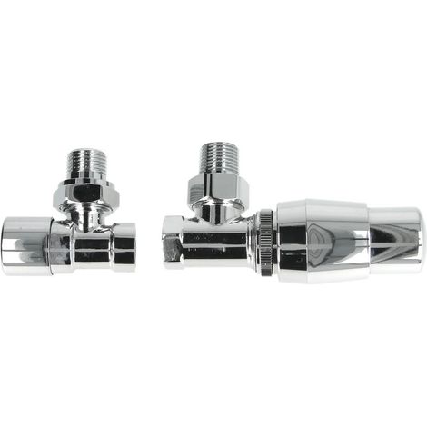 Kit de raccordement radiateur équerre 1/2’’ FF/FM chromé