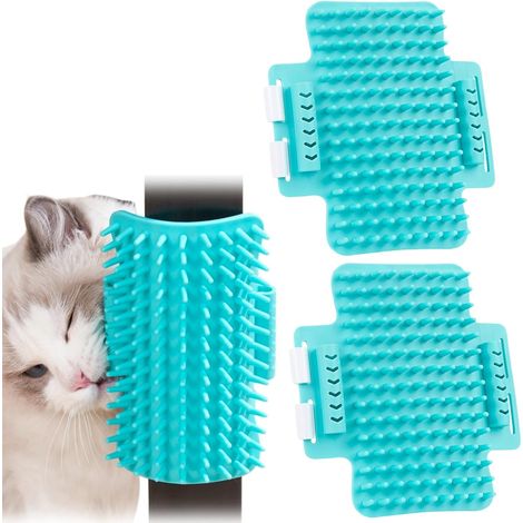 2 Pcs Coin de Mur Brosse de Massage Chat - Auto Toiletteur et Peigne D'Angle Mural pour Toilettage (1/5)