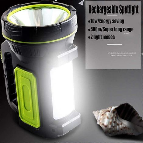 USB oplaadbare, ultra krachtige LED-zaklamp met 135.000 lumen en 6000 mAh batterij, inclusief zijlicht en waterdichte behuizing. (1/4)