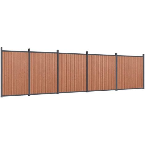vidaXL Panneau de clôture marron 872x186 cm WPC