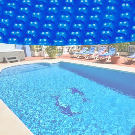 Bàche Couverture Piscine, Ronde, Isolante, 140 microns, Bleue, 3,6 m (1/4)