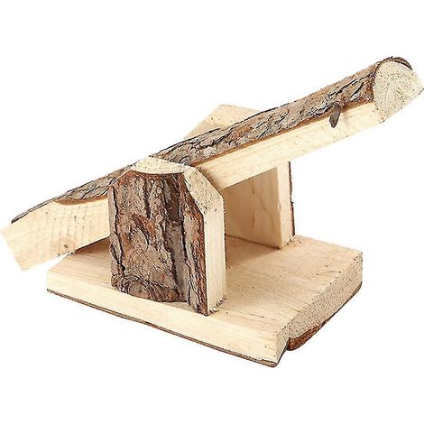 Balançoire en bois pour hamster, souris et écureuil, jouet de jeu et décoration pour cage (petit modèle)
