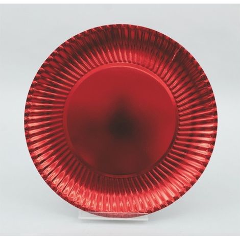 Set de 10 platos de papel rojos 30 cm