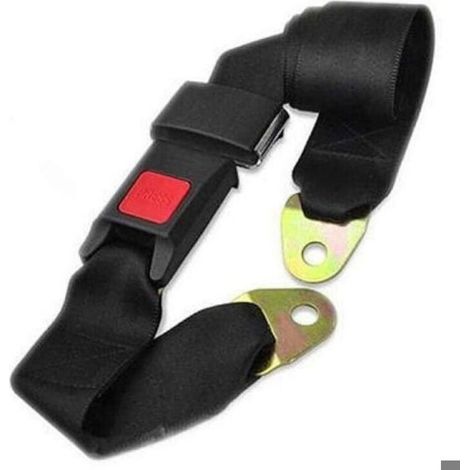 Ceinture De Sécurité 2 Points - Longueur Réglable 89 À 135 Cm - Boucle En Métal Fer - Sangle En Polyester - Pour Véhicule - Lot De 2 (1/4)