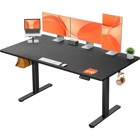 Electric Standing Sitting Desk, 140x70cm, Black (1/5)