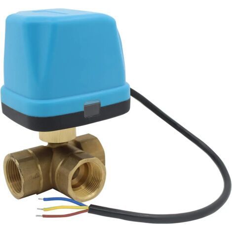 Vanne 3 voies motorisée 220V – Electrovanne 6VA – Raccord 3/4 pouce – Température 0-60°C – Pour systèmes 220V (1/3)
