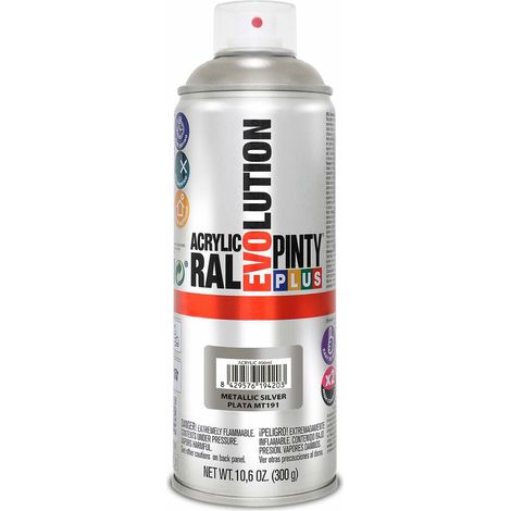 Vernice spray metallizzata PintyPlus Evolution - Argento 520cc MT191 (1/2)