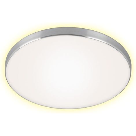 LED Deckenleuchte Deckenlampe Backlighteffekt 18W Kunststoff weiß-alu Briloner