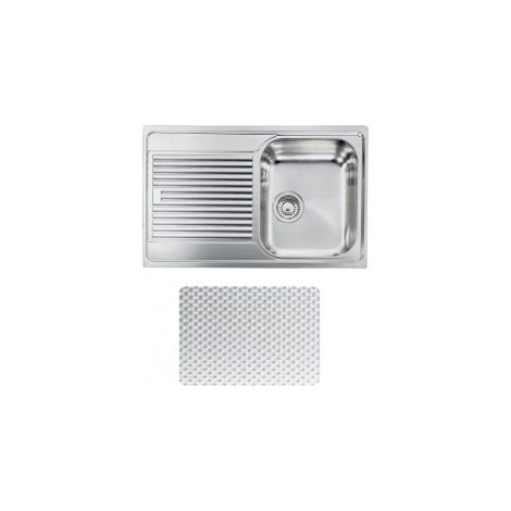 CM 011291.D1.01.2016 ZENITH Lavello da Incasso 1 Vasca con Gocciolatoio a Sinistra Acciaio Inox Antigraffio (79x50 cm) colore Inox (1/5)