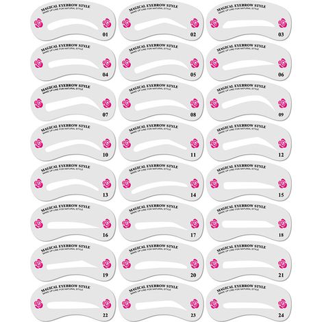Pochoirs à sourcils, paquet de 24, blancs (1/5)