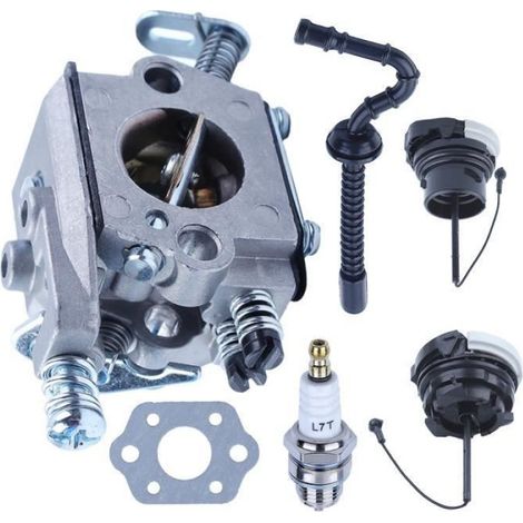 Carburateur - Pour Tronçonneuse MS250 MS230 MS210 - Kit Complet avec Joints Bougie Bouchon Carburant et Huile - 1 Pièce (1/4)