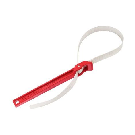 Facom – Clé à sangle nylon 17mm – Capacité d'ouverture 60mm – Manche aluminium 300mm – Finition époxy rouge