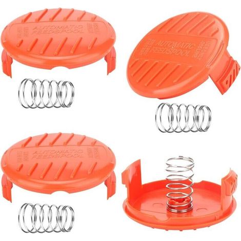 Capuchons de bobine, capuchons de bobine 4 pièces Capuchon de bobine de tondeuse, accessoires de débroussailleuse, capuchons de bobine en ABS pour Black-Decker, tondeuse à gazon Rc-100-P