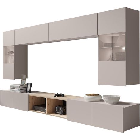 Conjunto de salón Tivdalu 144, Cachemira + Roble Artisan