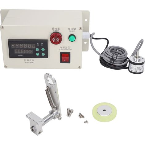 Compteur de longueur numérique à 6 chiffres avec support à ressort et roue à rouleaux pour câble, 100-240 V CA. (1/5)