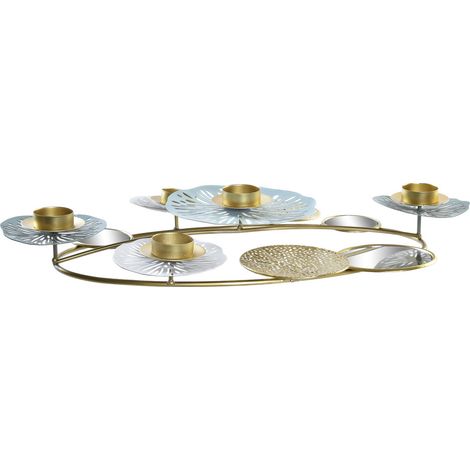 dkd-home-decor Nenúfar candelabre métal doré 54x33x8 cm (1/3)