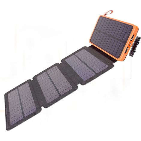 Chargeur Solaire Portable Pliable avec Lampe Torche LED Étanche pour Smartphones et Tablets (1/5)