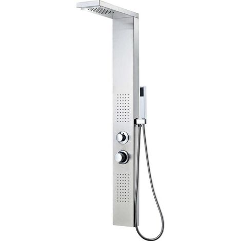 Sistema di pannelli doccia quadrati in acciaio inox per bagno 020003112