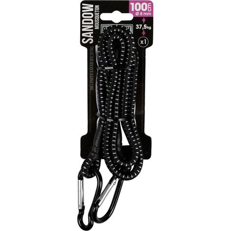 TURBOCAR - TENDEURS DE FIXATION, CORDES POUR TENTE - TENDEUR MOUSQUETON 100CM, TENDEURS ELASTIQUE AVEC CROCHETS 1M - SANDOW AVEC (1/5)