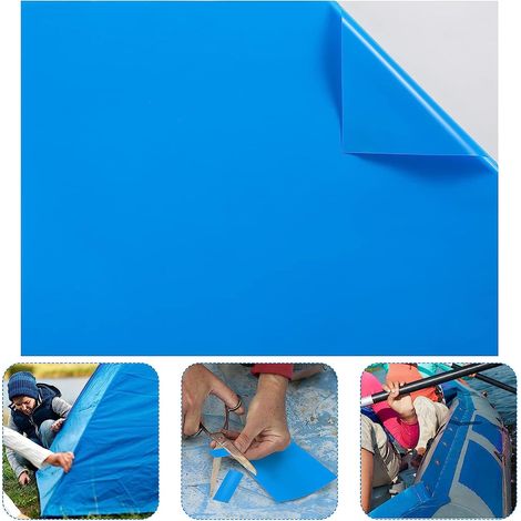 Rustine de Piscine, Piscine Patch de Réparation, Kit de Réparation de Patch, Correctifs Auto-adhésives Rustine,Auto-adhésifs en PVC pour Piscine-Bleu (1/5)