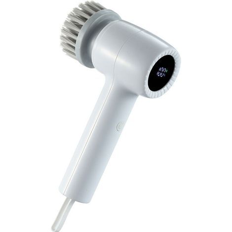 Brosse à récurer électrique sans fil, portable et multifonctionnel pour salle de bain, cuisine, brosse de nettoyage à main, outils de nettoyage pour baignoire, fenêtre, vaisselle, tapis, douche,gris (1/4)
