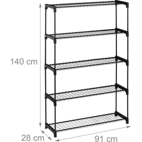 Estantería para plantas extensible práctica 5 niveles 80 x 30 x 150 cm de metal negro 130016536 (1/5)