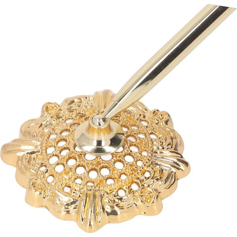 Porte-stylo rétro classique en métal ajouré, compact et pratique, convenant aussi bien à un usage professionnel que décoratif, couleur or (stylo non inclus).