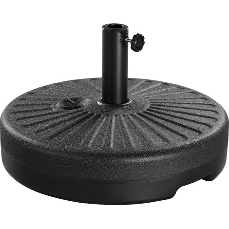 Homevive Soporte para Sombrilla de Parasol Redonda Jardín Terraza Patio Exterior 50cm para Postes de Ø38/48mm Negro (1/5)