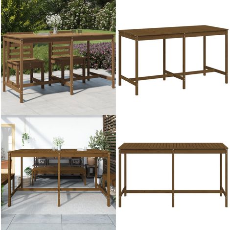 Gartentisch Honigbraun 203,5x90x110 cm Massivholz Kiefer - Holztisch - Esszimmertisch - Gartenmöbel - Balkonmöbel - Kiefernholztisch - Home & Living (1/5)