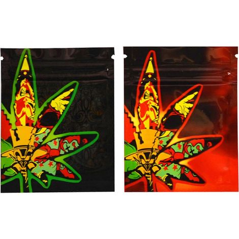 Sachet de conservation réutilisable 7 x 9 cm en film polyester à motif de feuilles, auto-scellant, imperméable, transparent, imprimé, lot de 3 x 10 sachets (1/5)
