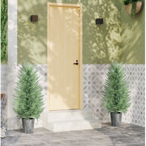 Plantas artificiales de ciprés en maceta, lote de 2, 90 cm, verde HAVRYA (1/5)